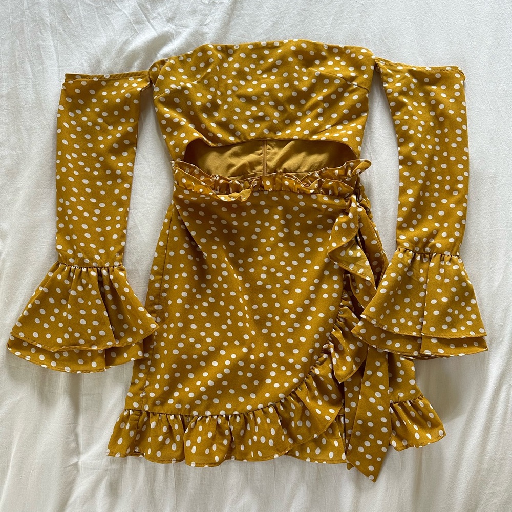 Sabo Skirt Mustard Off Shoulder Dress